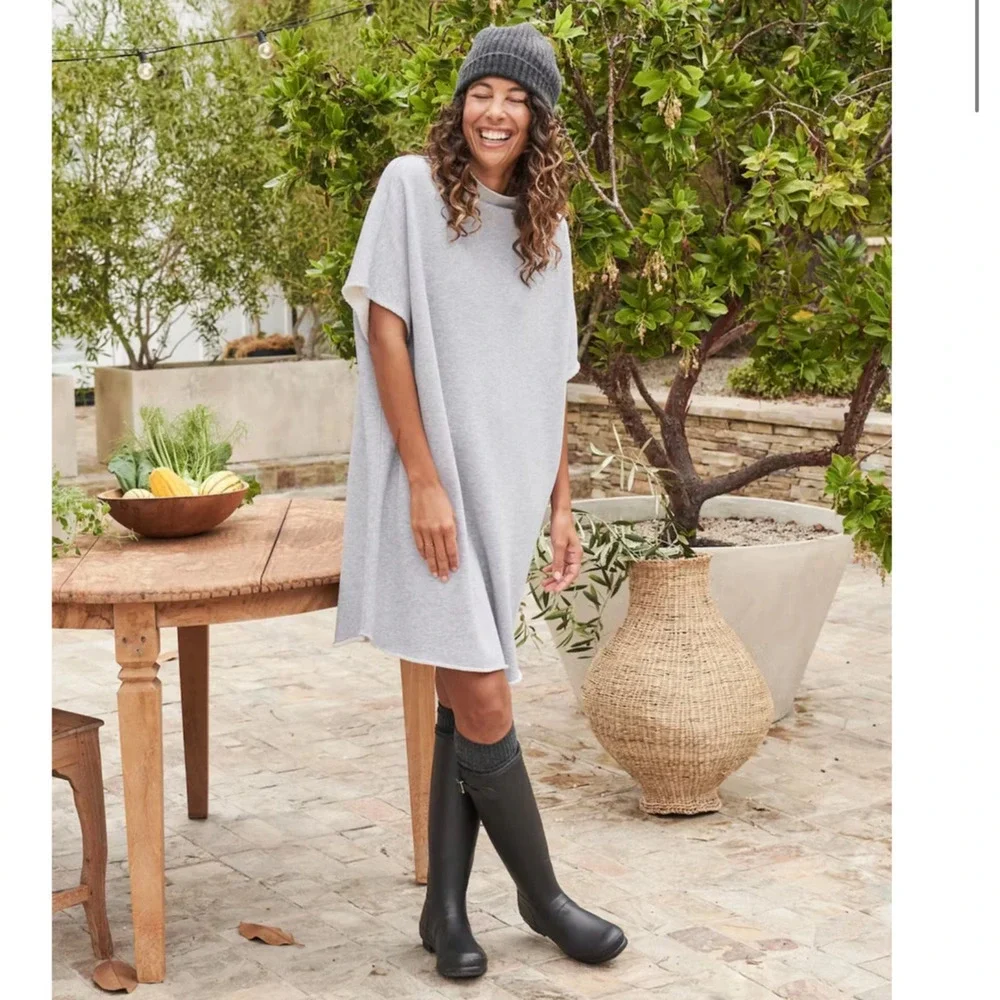 Frank &‎ Eileen Ella The Easiest Dress Triple Fleece Gray Melange Size XS Small